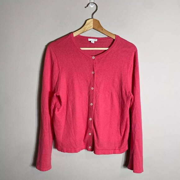 J. Jill Long Sleeve Bamboo Lightweight Knit Cardigan Sweater Women's Medium Pink - Picture 1 of 8